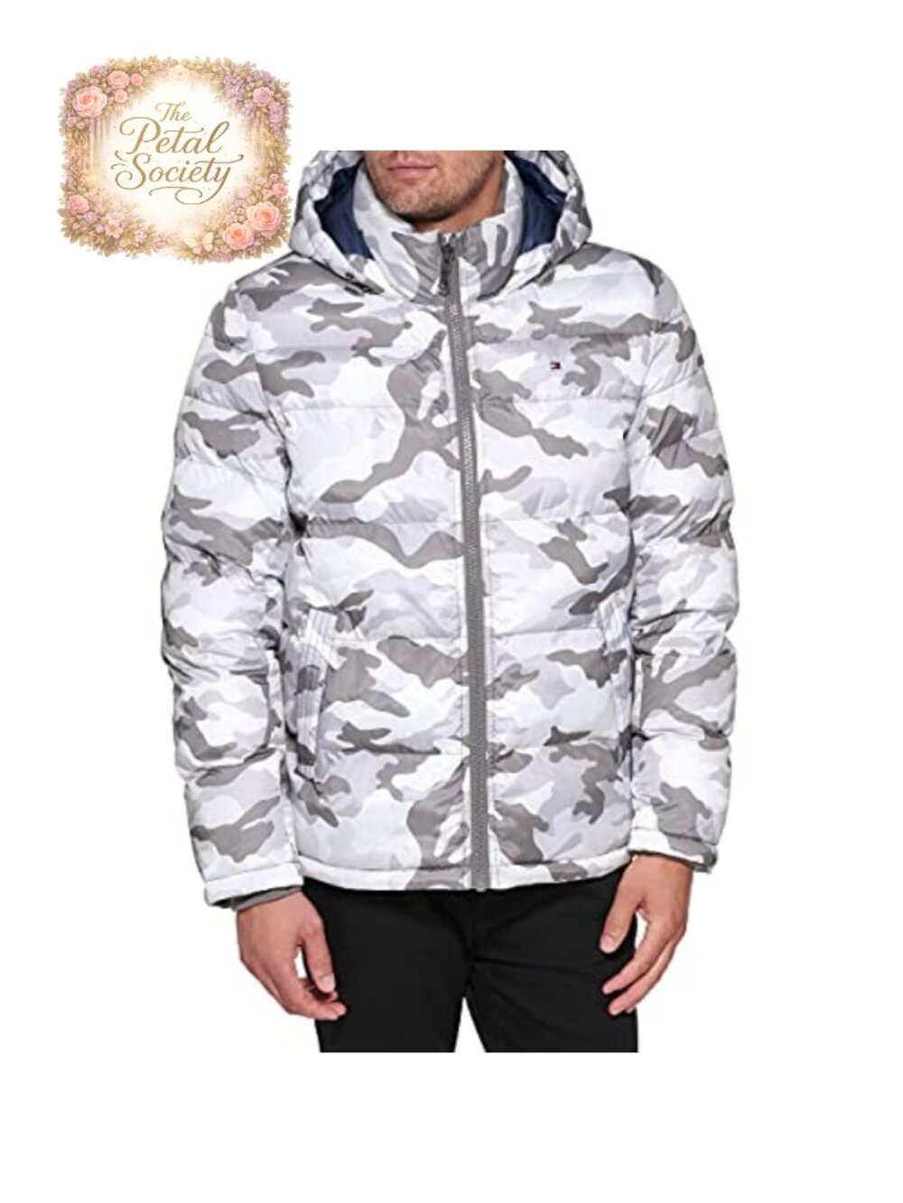 Men's Down Alternative Hooded Puffer Jacket Quilted Cold Weather